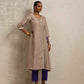 trueBrowns Lilac Tissue Angrakha Kurta Set | Swadesiicart