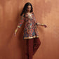 trueBrowns Brown Print Flared Co-ord Set - Swadesiicart