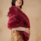 InWeave Women's Bright Rust Fur Cape - Swadesiicart