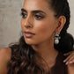 trueBrowns Silver Tone Oval Drop Earrings | Swadesiicart