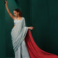 trueBrowns Powder Blue Muslin Silk Ready to Wear Saree | Swadesiicart