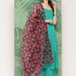 InWeave Women's Teal Strappy Set W Black Pink Camelia Or Duptta - Swadesiicart