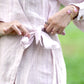 Noroke Linen Lilac Gold Wrap Shirt Dress | Swadesiicart