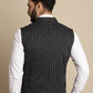 Even Apparels Men's Black Waistcoat with Notched Lapel | Swadesiicart