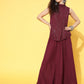 InWeave Women's Maroon Lurex Top With Flared Palazzo - Swadesiicart