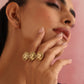trueBrowns Brass Textured Two-Finger Ring | Swadesiicart