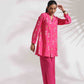 trueBrowns Pink Cotton Print Flared Top Co-ord Set - Swadesiicart