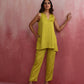 trueBrowns Lime Green Short Kurta Co-ord set - Swadesiicart