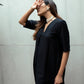 trueBrowns Black Silk Kurta Pant Set | Swadesiicart