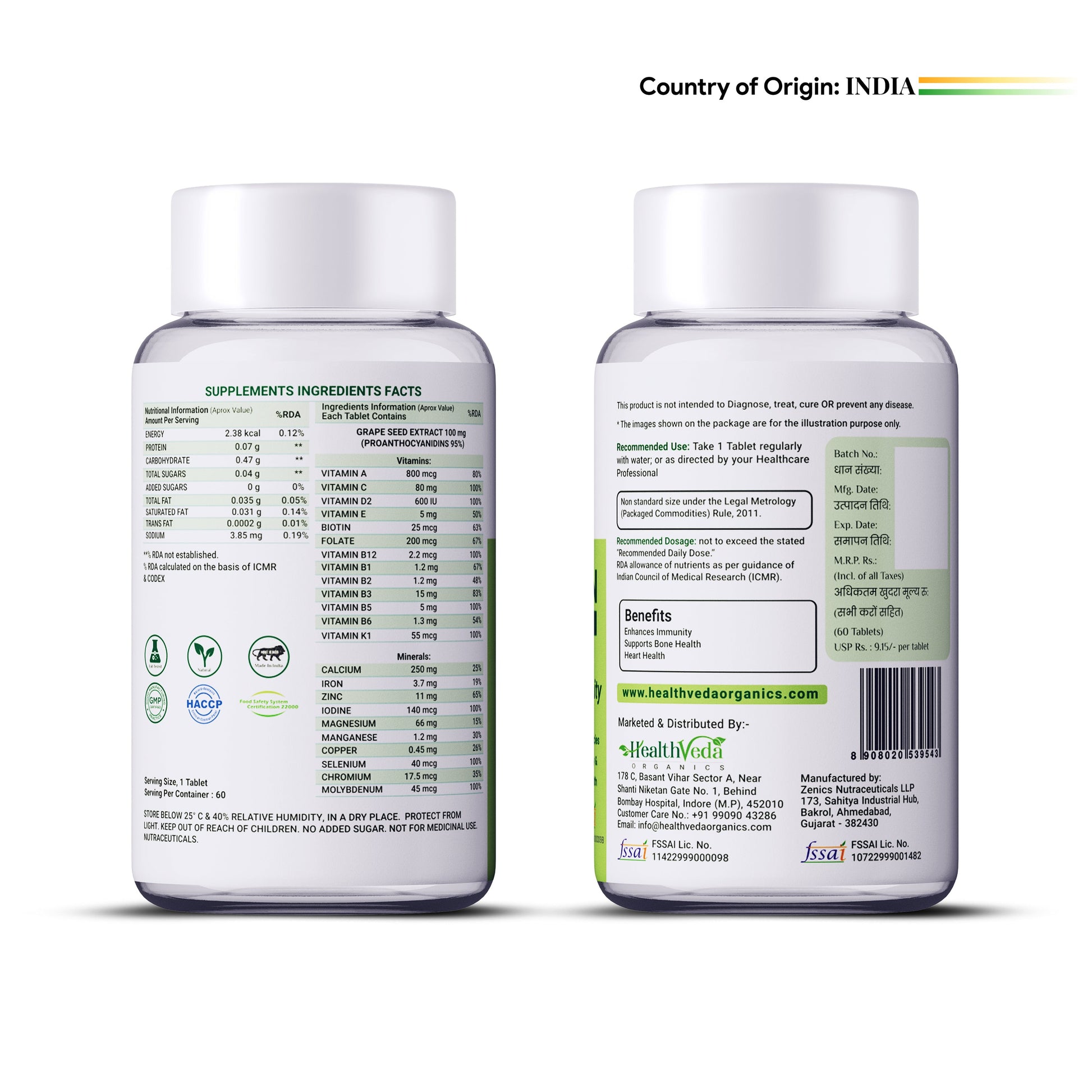 Health Veda Organics Multivitamin for Men Tablets | Swadesiicart