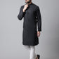 Even Apparels Black Solid Kurta With Band Collar | Swadesiicart
