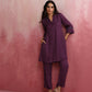 trueBrowns Purple Modal Kurta Co-ord Set - Swadesiicart