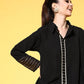 Ahalyaa Women Black Printed Tunic With Palazzos | Swadesiicart