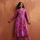 trueBrowns Purple Print A-line Kurta Set | Swadesiicart