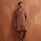 trueBrowns Men's Brown Cotton Front Open Kurta | Swadesiicart