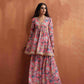 trueBrowns Orange Print Sharara Set | Swadesiicart
