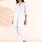 trueBrowns White Cotton Relaxed Co-ord Set - Swadesiicart