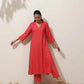 trueBrowns Coral Viscose Solid Kurta Pant Set | Swadesiicart