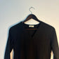 trueBrowns Black Slub V neck Kurta | Swadesiicart