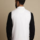 Even Apparels Men's White Mandarin Collar Waistcoat | Swadesiicart