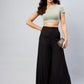 InWeave Solid Black Palazzo - Swadesiicart