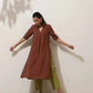 trueBrowns Brown Cotton Linen Kurta Pant Set | Swadesiicart