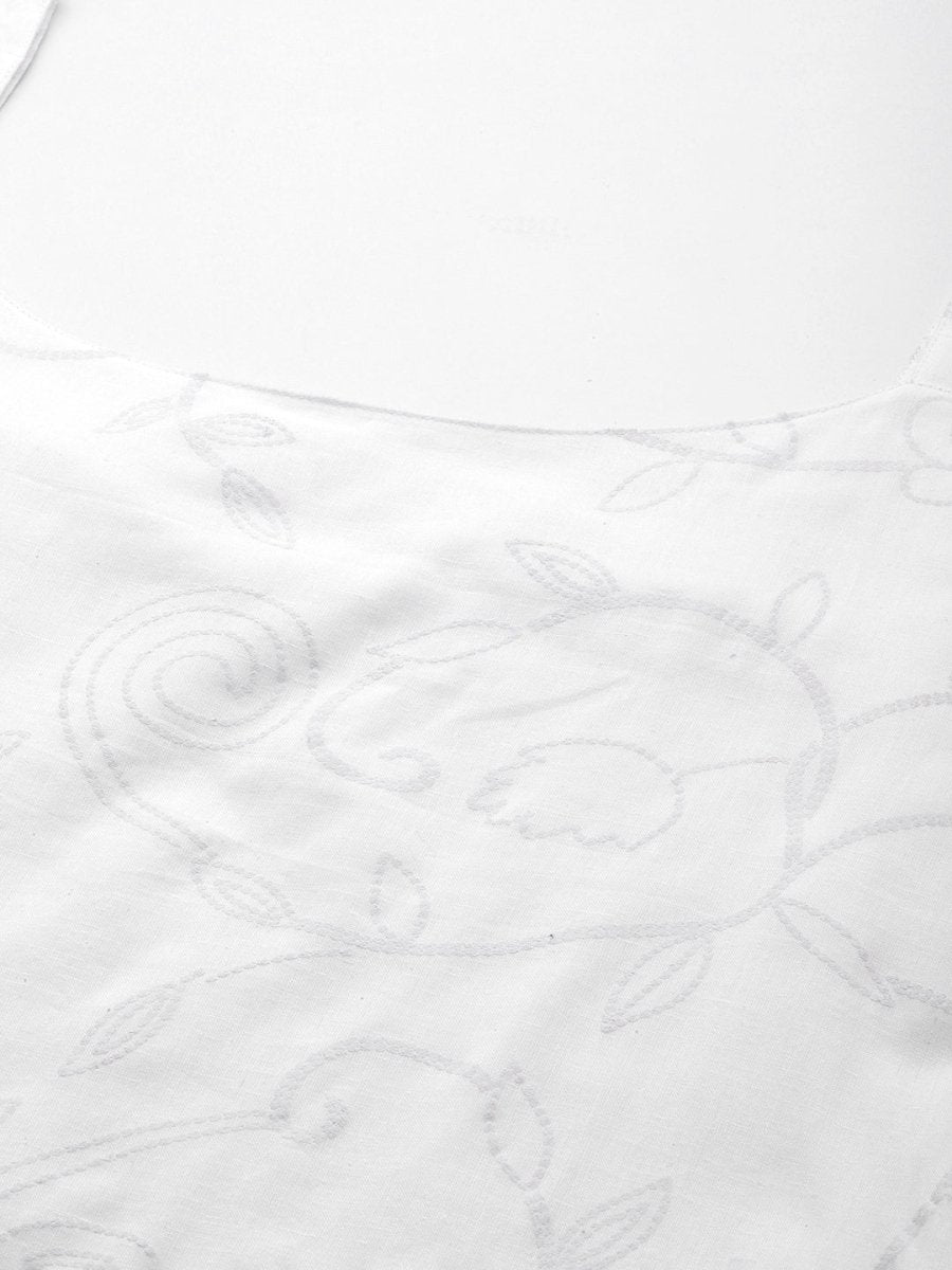 Ahalyaa Floral Embroidered Gotta Patti Pure Cotton Kurta With Palazzos & Dupatta | Swadesiicart