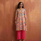 trueBrowns Orange Print Kurta Co-ord Set - Swadesiicart