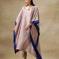trueBrowns Grey Textured Silk High Low Kaftan Pant Set | Swadesiicart