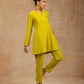 trueBrowns Lime Velvet Solid Co-ord Set - Swadesiicart