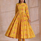 trueBrowns Sunshine Yellow Overall Floral Block Print Cotton Kurta Pant Dupatta Set | Swadesiicart