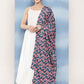 InWeave Women's White Strappy Set With Navy Pink Lotus Cr Dupatta - Swadesiicart