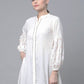 Ahalyaa Women Off White Pure Cotton Printed Tunic | Swadesiicart