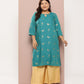 Sztori Plus Size Ethnic Motifs Printed Straight Kurta - Swadesiicart