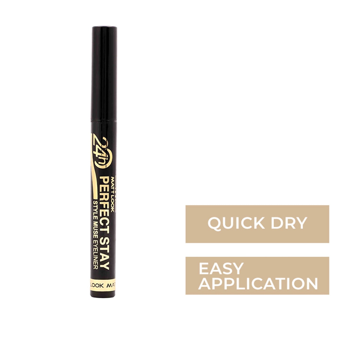 Matt Look Perfect Stay Style Muse Eyeliner 24 Hours - Jet Black - Swadesiicart