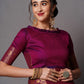 Mitera Magenta & Purple Woven Design Silk Blend Banarasi Saree | Swadesiicart