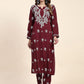 HOUSE OF KARI Floral Embroidered Chikankari Pure Cotton Straight Kurta With Trousers | Swadesiicart