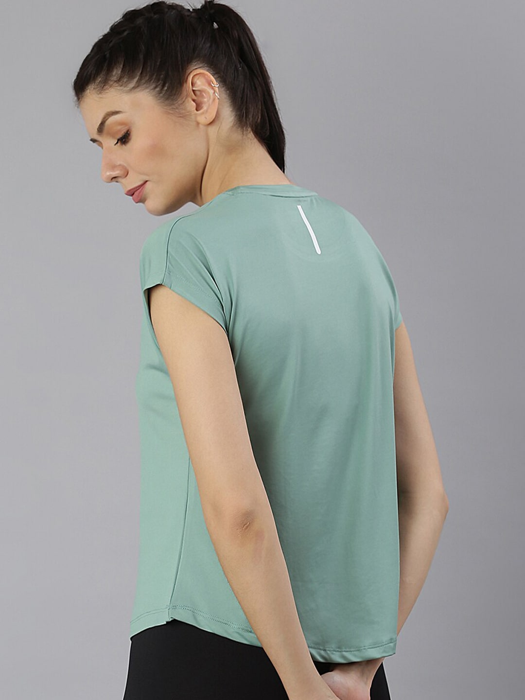 MKH Women Green Extended Sleeves Dri-FIT Sports T-shirt - Swadesiicart