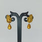 Terracotta Peacock Stud With Drop