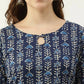 FIORRA Women's Blue Cotton Straight Kurta Pant With Dupatta - Swadesiicart