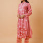 HOUSE OF KARI Ethnic Motifs Embroidered Chikankari Straight Chanderi Silk Kurta | Swadesiicart