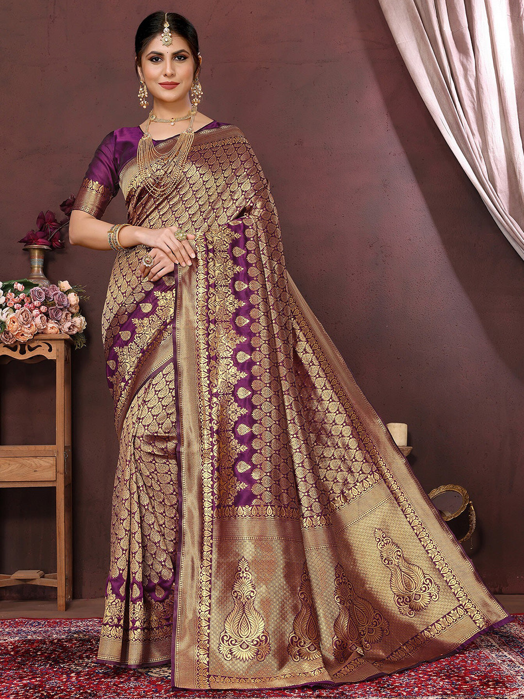 Kalini Ethnic Woven Design Zari Banarasi Saree | Swadesiicart