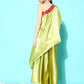 InWeave Women's Olive Red Brocade Satin Oneshoulder Kurta Set - Swadesiicart