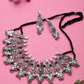 Cardinal Oxidised Silver-Plated Stone-Studded & Beaded Jewellery Set