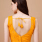 Tikhi Imli Ethnic Motifs Embroidered Sequinned Sleeveless Dupion Saree Blouse | Swadesiicart