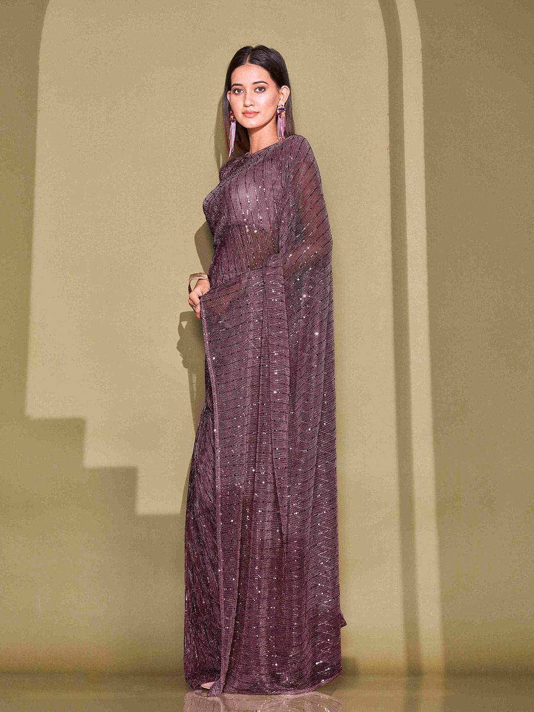Tikhi Imli Sequinned Embellished Saree | Swadesiicart