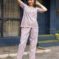 Pink Rayon Paisley Printed Top with Matching Bottom - Eesha - Swadesiicart