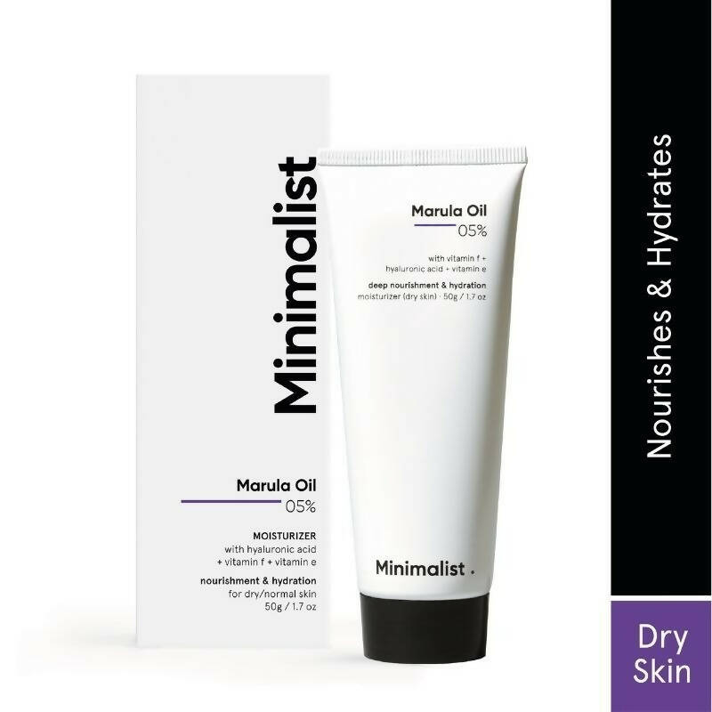 Minimalist 5% Marula Oil Moisturizer With Hyaluronic Acid & Vitamin F & E - Swadesiicart