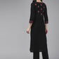 ADA Ethnic Motifs Embroidered Round Neck Chikankari Cotton Kurta | Swadesiicart