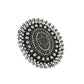 NVR Women's Oxidised Silver Plated Adjustable Finger Ring | Swadesiicart